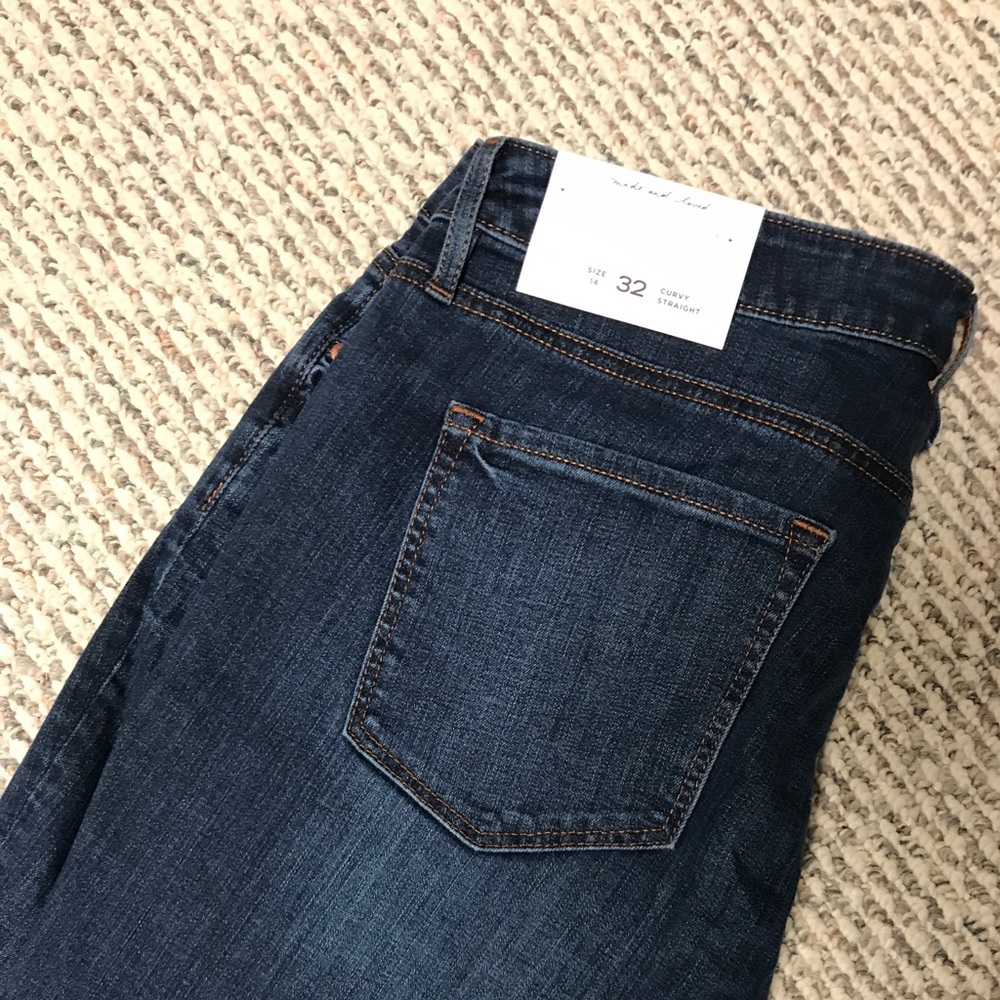 LOFT thick cuffed curvy straight jeans